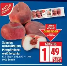 Edeka Spanien GUT&GÜNSTIG Plattpfirsiche, weißfleischig Angebot