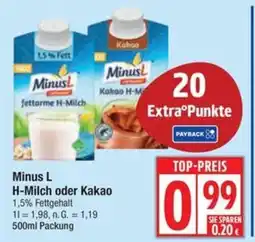 Edeka Minus L H-Milch oder Kakao Angebot