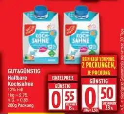 Edeka GUT&GÜNSTIG Haltbare Kochsahne Angebot