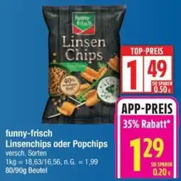 Edeka funny-frisch Linsenchips oder Popchips Angebot
