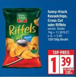 Edeka funny-frisch Kesselchips, Cross Cut oder Riffels Angebot