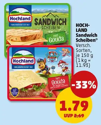 PENNY HOCH- LAND Sandwich Scheiben Angebot