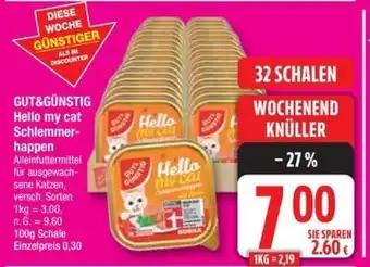 Edeka GUT&GÜNSTIG Hello my cat Schlemmerhappen Angebot