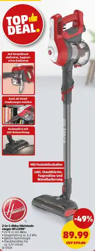 PENNY Hoover 2-in-1-Akku-Stielstaub- sauger HF122RH Angebot