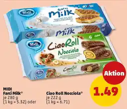 PENNY MIDI Farci Milk oder Ciao Roll Nocciola Angebot