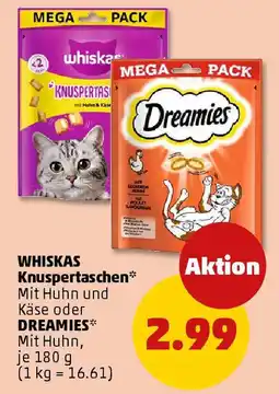 PENNY WHISKAS Knuspertaschen oder DREAMIES Angebot