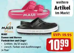 REWE MAUI Damen und Herren Pantoletten und Clogs Angebot