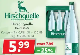 Getränkeland Hirschquelle Heilwasser Angebot