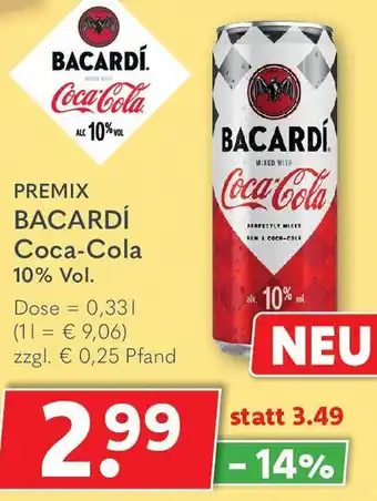 Getränkeland PREMIX BACARDÍ Coca-Cola Angebot