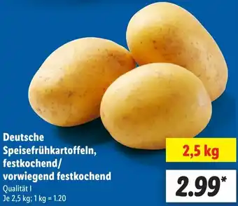 Lidl Deutsche Speisefrühkartoffeln, festkochend/ vorwiegend festkochend Angebot