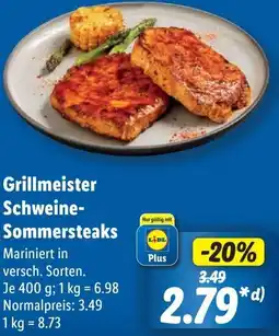 Lidl Grillmeister Schweine Sommersteaks Angebot