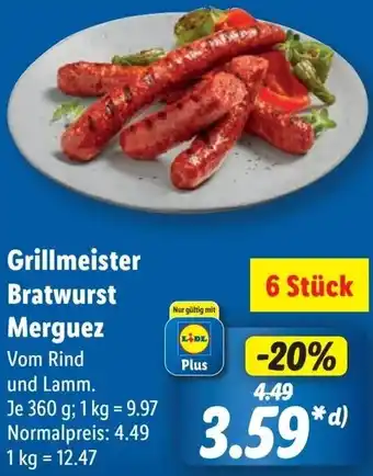 Lidl Grillmeister Bratwurst Merguez Angebot