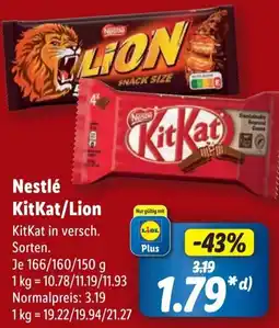 Lidl Nestlé KitKat/Lion Angebot