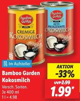 Lidl Bamboo Garden Kokosmilch Angebot