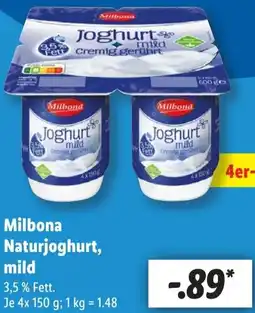 Lidl Milbona Naturjoghurt, mild Angebot