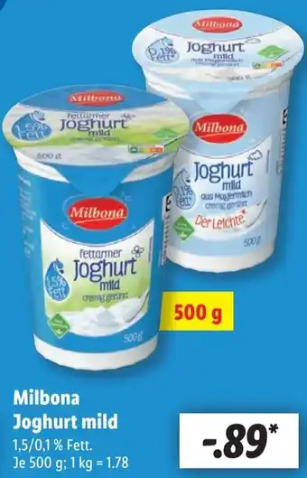 Lidl Milbona Joghurt mild Angebot