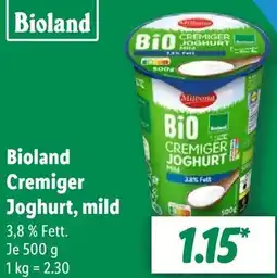 Lidl Bioland Cremiger Joghurt, mild Angebot