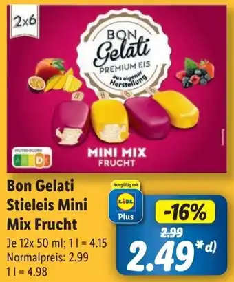 Lidl Bon Gelati Stieleis Mini Mix Frucht Angebot