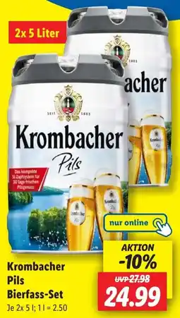 Lidl Krombacher Pils Bierfass-Set Angebot