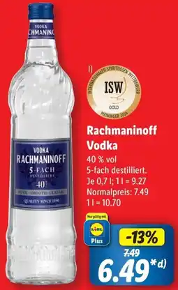 Lidl Rachmaninoff Vodka Angebot