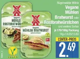 E-Center Rügenwalder Mühle Vegane Mühlen Bratwurst oder Rostbratwürstchen Angebot