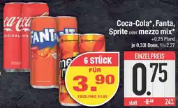 E-Center Coca-Cola, Fanta, Sprite oder mezzo mix Angebot