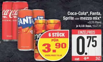 E-Center Coca-Cola, Fanta, Sprite oder mezzo mix Angebot