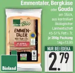 E-Center Edeka Bio Emmentaler, Bergkäse oder Gouda Angebot