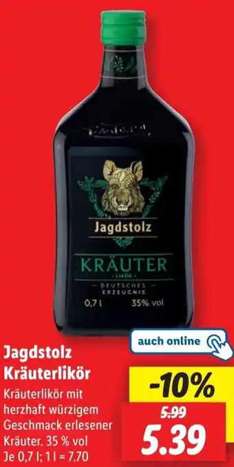 Lidl Jagdstolz Kräuterlikör Angebot