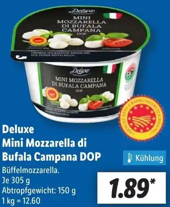 Lidl Deluxe Mini Mozzarella di Bufala Campana DOP Angebot