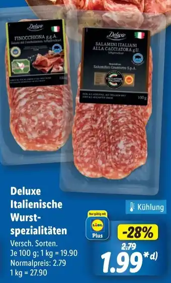 Lidl Deluxe Italienische Wurstspezialitäten Angebot