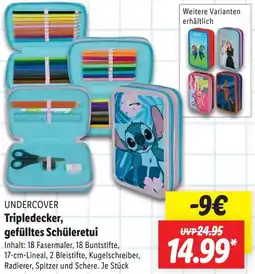 Lidl UNDERCOVER Tripledecker, gefülltes Schüleretui Angebot
