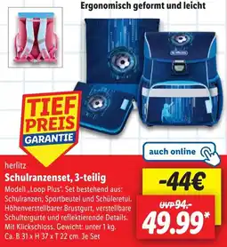 Lidl herlitz Schulranzenset, 3-teilig Angebot