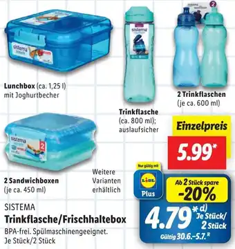 Lidl SISTEMA Trinkflasche/Frischhaltebox Angebot