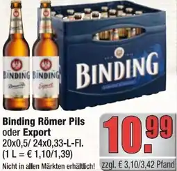 alldrink Binding Römer Pils oder Export Angebot