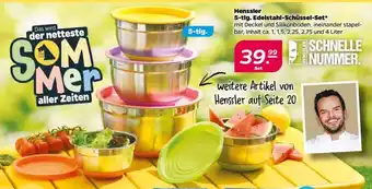 NETTO Henssler 5-tlg. Edelstahl-Schüssel-Set Angebot
