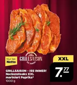 NETTO GRILLSAISON – ISS IMMER! Nackensteaks XXL mariniert Paprika Angebot