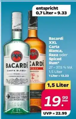 NETTO Bacardi XXL Carta Blanca, Razz oder Spiced Rum Angebot