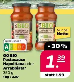 NETTO GO BIO Pastasauce Napolitana oder Arrabbiata Angebot