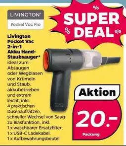 NETTO Livington Pocket Vac 2-in-1 Akku Hand-Staubsauger Angebot