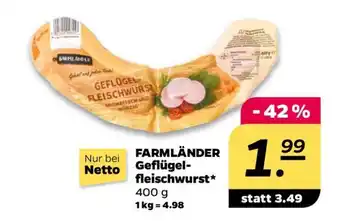 NETTO FARMLÄNDER Geflügel-fleischwurst Angebot