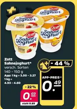 NETTO ZOTT Sahnejoghurt Angebot