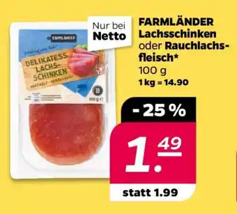 NETTO FARMLÄNDER Lachsschinken oder Rauchlachs·fleisch Angebot