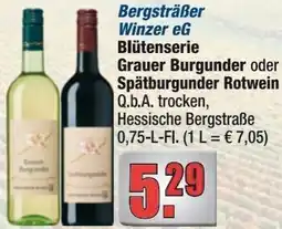alldrink Bergsträßer Winzer eG Blütenserie Grauer Burgunder oder Spätburgunder Rotwein Angebot