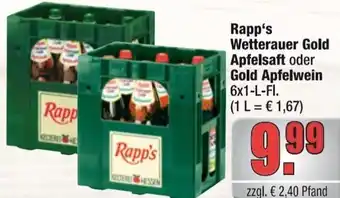 alldrink Rapp's Wetterauer Gold Apfelsaft oder Gold Apfelwein Angebot