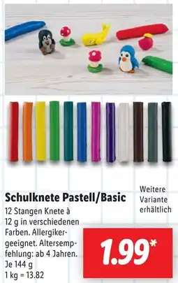 Lidl Schulknete Pastell/Basic Angebot