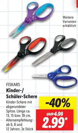 Lidl FISKARS Kinder-/ Schüler-Schere Angebot