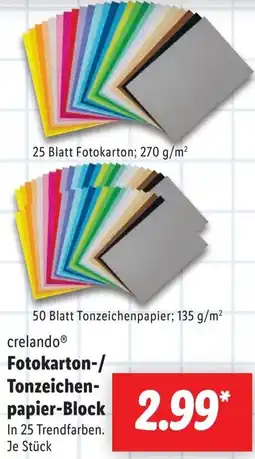Lidl crelando Fotokarton-/ Tonzeichenpapier-Block Angebot