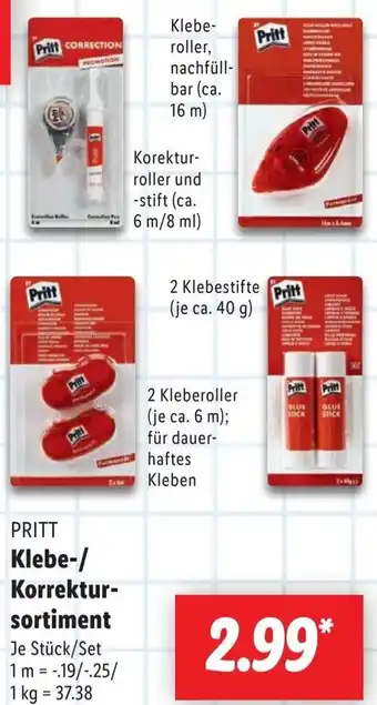 Lidl PRITT Klebe-/ Korrektursortiment Angebot