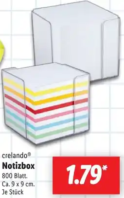 Lidl crelando Notizbox Angebot